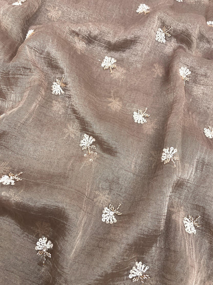 Crush Tissue Embroidery With Beads