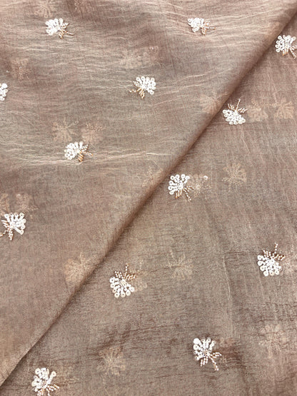 Crush Tissue Embroidery With Beads