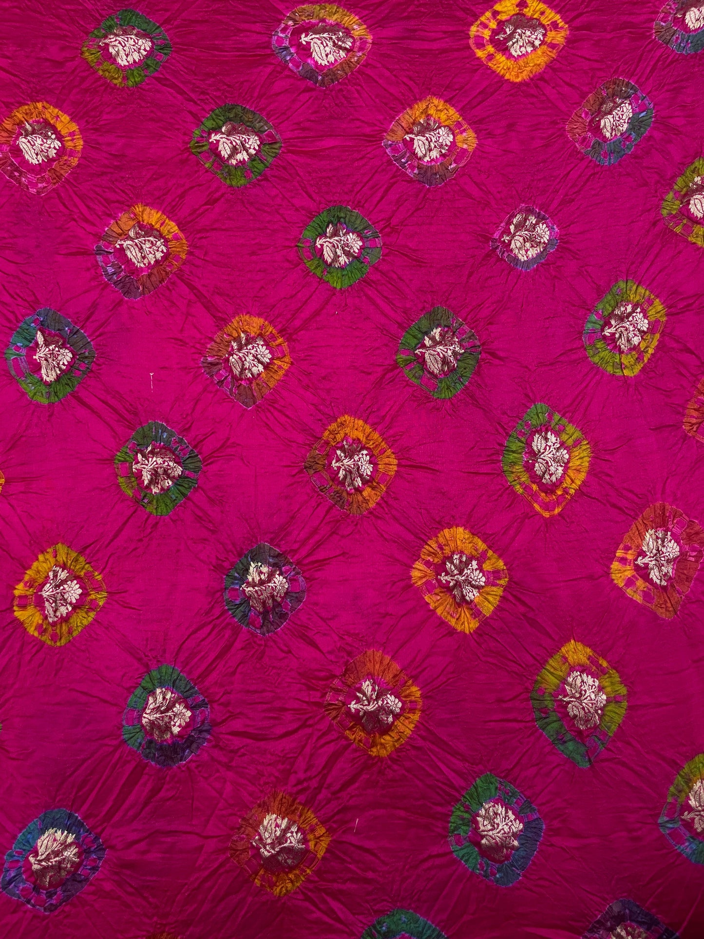 Pure silk zari butti with hand bandhani