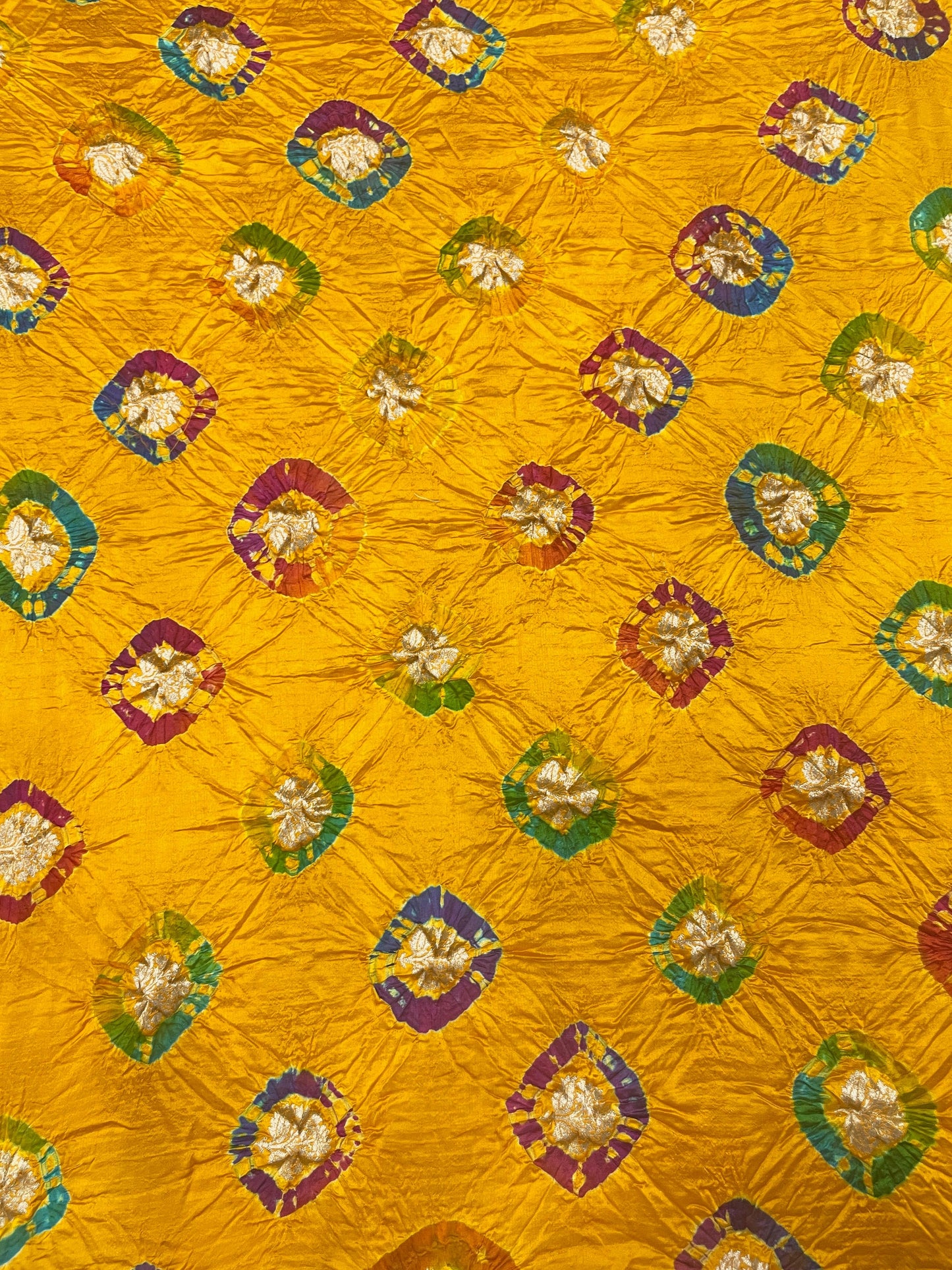 Pure silk zari butti with hand bandhani