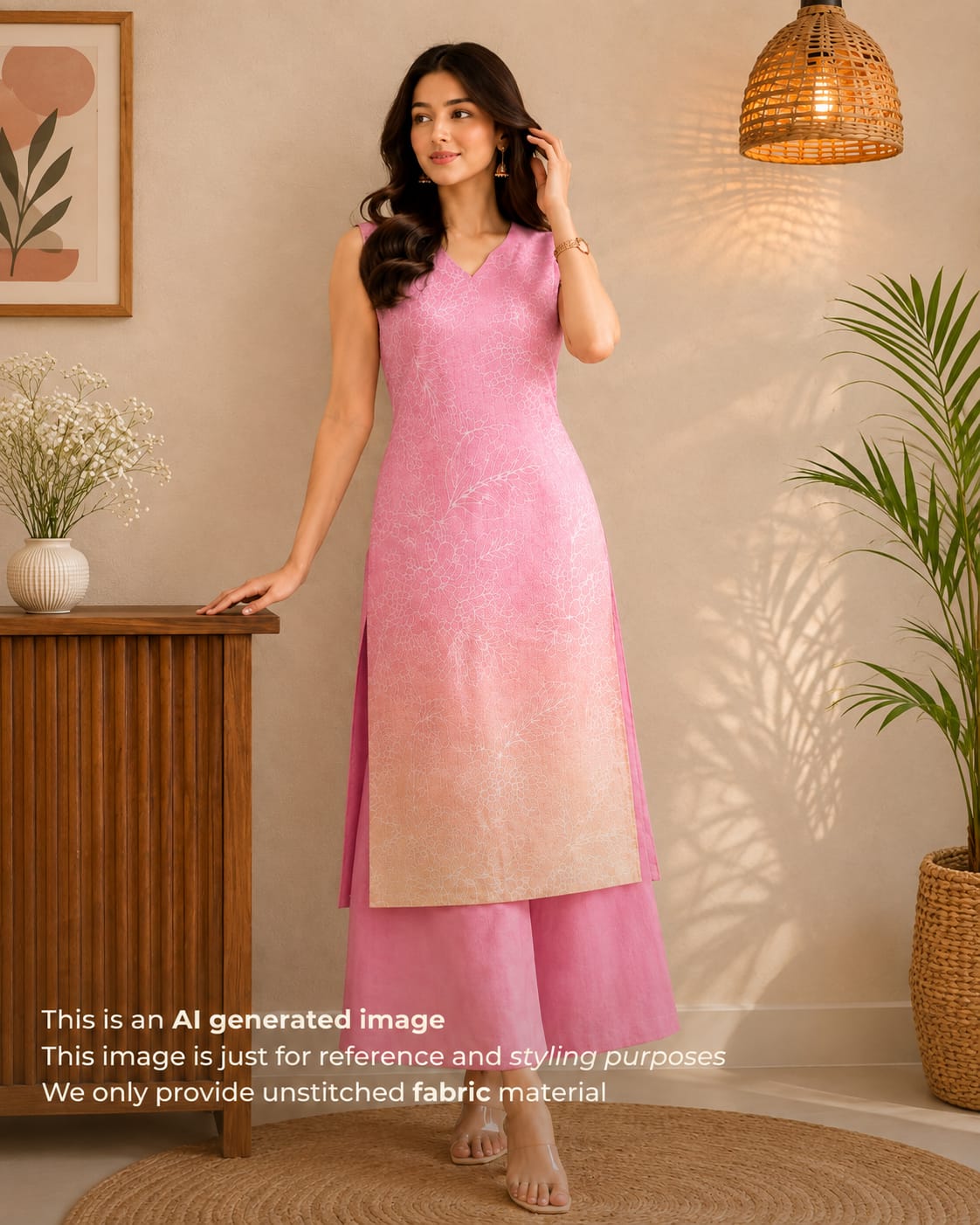 Rakhi Special Shaded Chanderi Embroidery Set