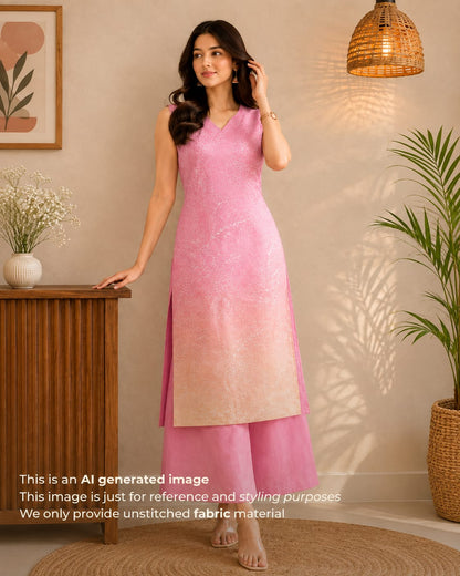 Rakhi Special Shaded Chanderi Embroidery Set