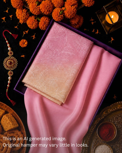 Rakhi Special Shaded Chanderi Embroidery Set