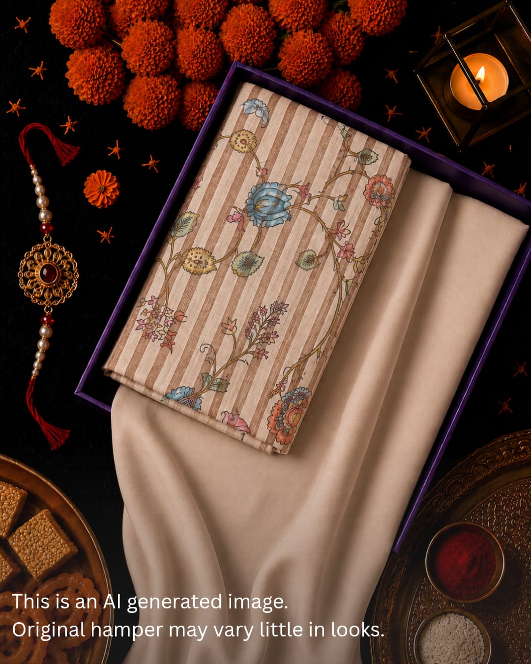 Rakhi Special Chanderi Print Set