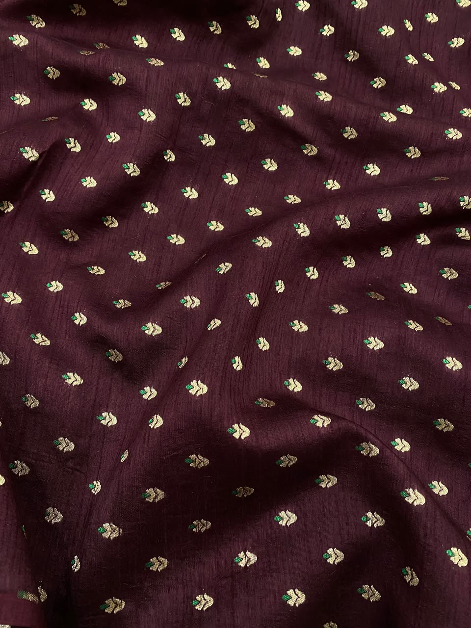 Pure Dupion Silk Meena Zari Butti (44"inch)
