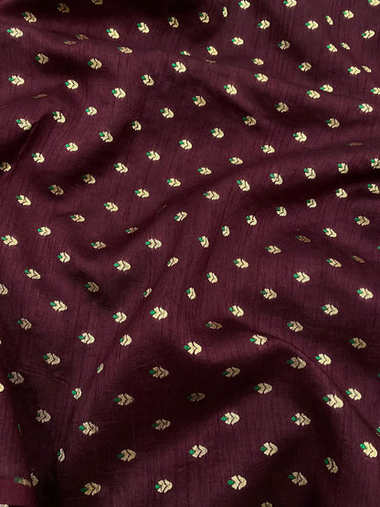 Pure Dupion Silk Meena Zari Butti (44"inch)