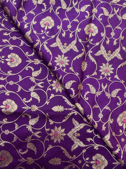 Pure Raw Silk Meena Brocade (44'inch)