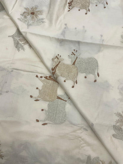 Pure Katan Silk Embroidery Dyeable