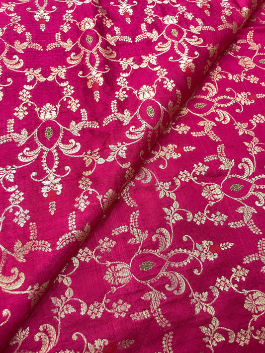 Pure Raw Silk Meena Brocade (44'inch)