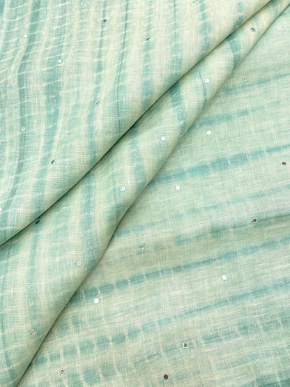 Pure Linen Mirror Embroidery With Sibori