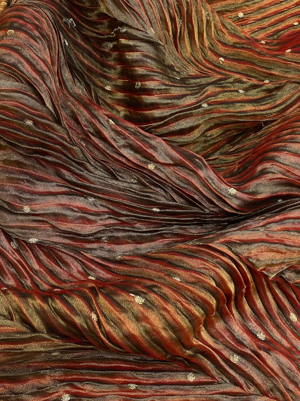 Pure Banarasi Silk Tissue With Sibori