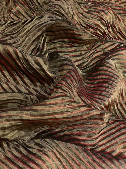 Pure Banarasi Silk Tissue With Sibori Fabric Set