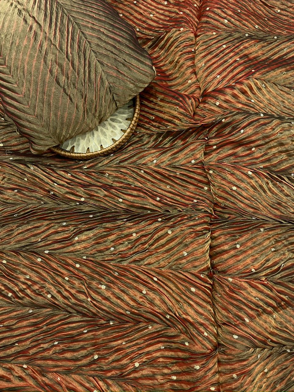 Pure Banarasi Silk Tissue With Sibori Fabric Set