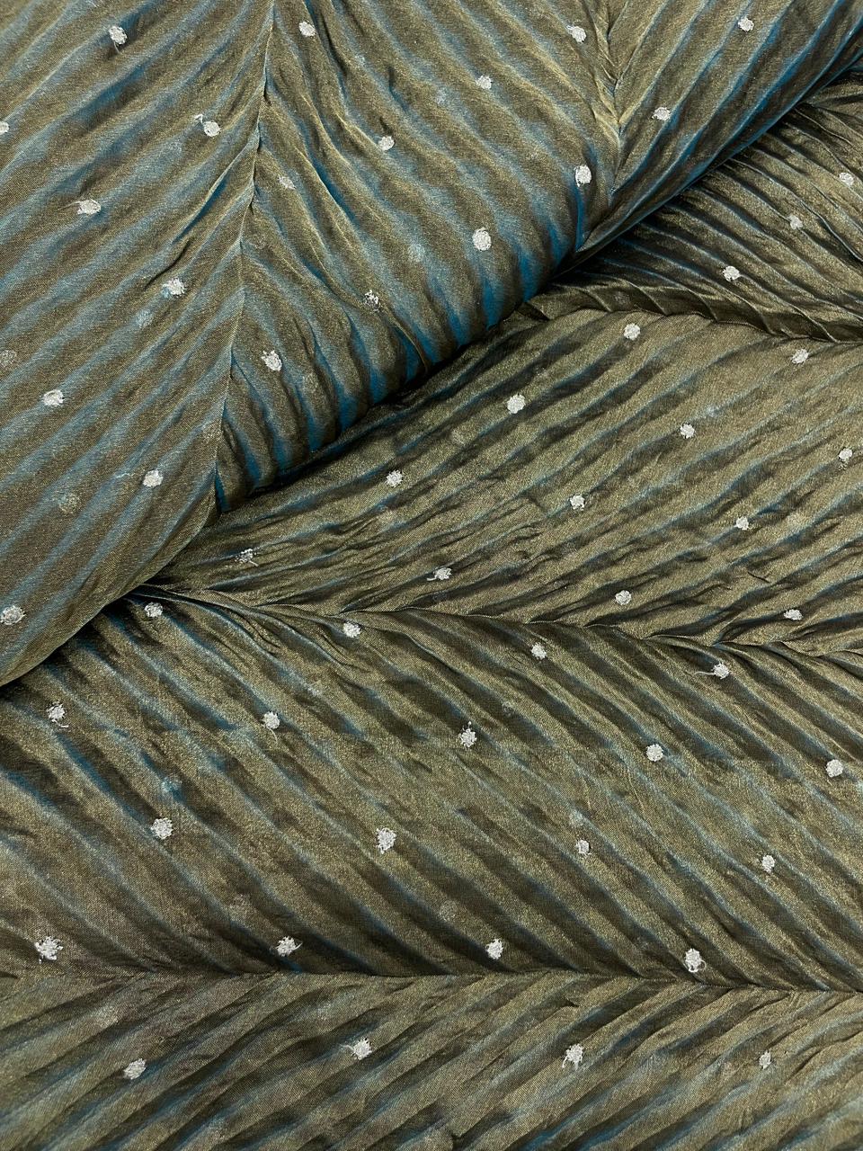 Pure Banarasi Silk Tissue With Sibori