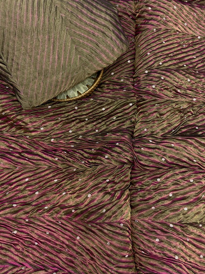 Pure Banarasi Silk Tissue With Sibori Fabric Set