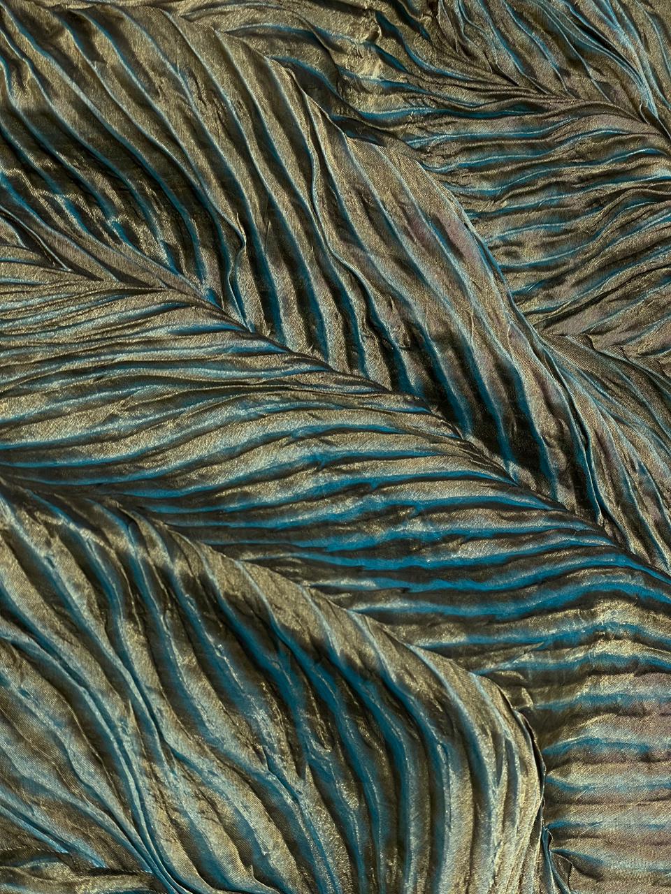 Pure Banarasi Silk Tissue With Sibori Fabric Set
