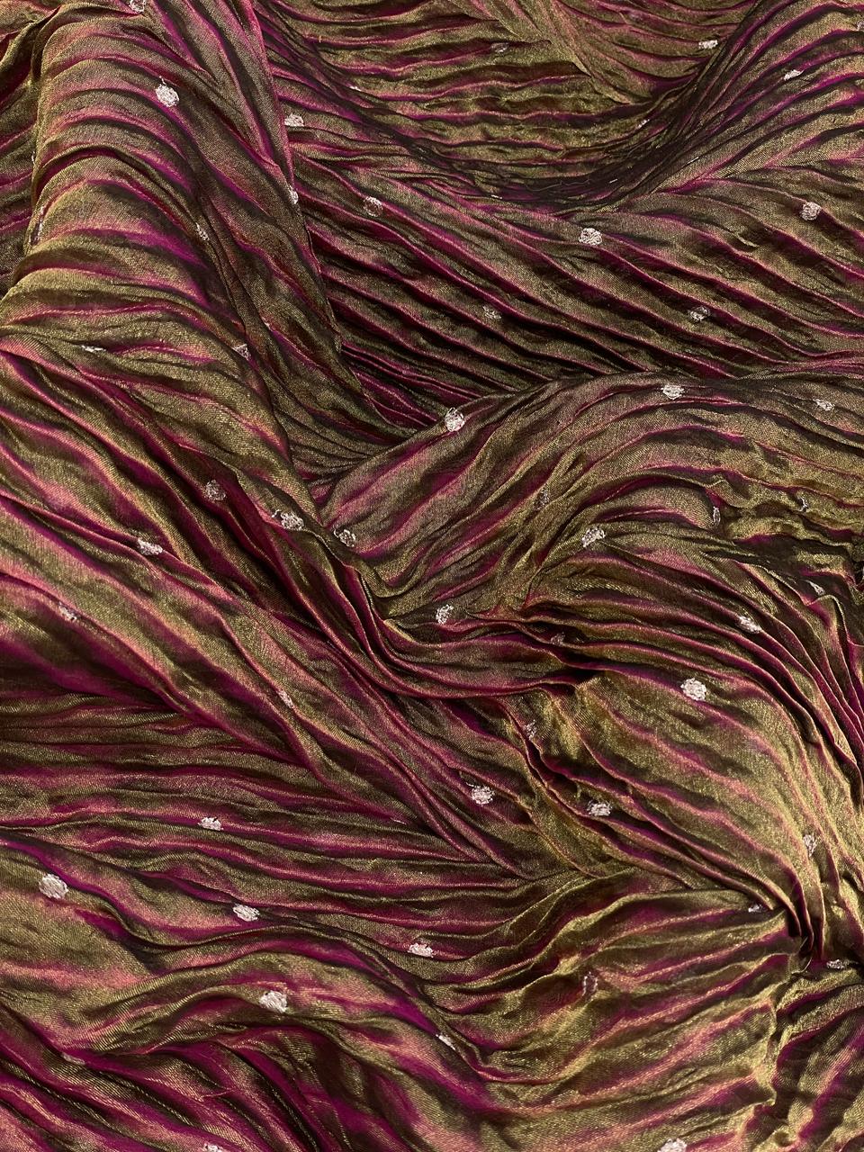 Pure Banarasi Silk Tissue With Sibori