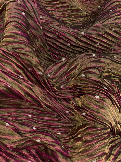 Pure Banarasi Silk Tissue With Sibori