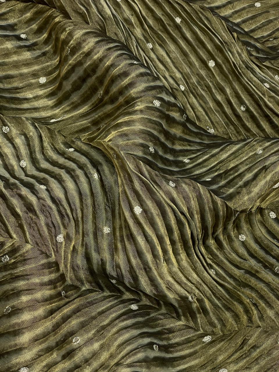 Pure Banarasi Silk Tissue With Sibori