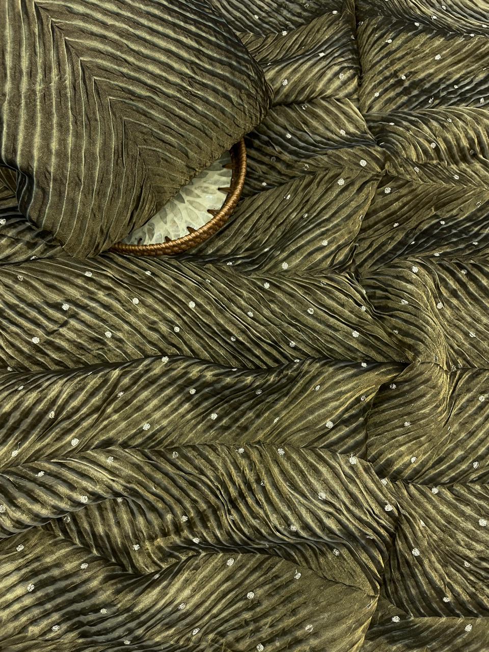 Pure Banarasi Silk Tissue With Sibori Fabric Set