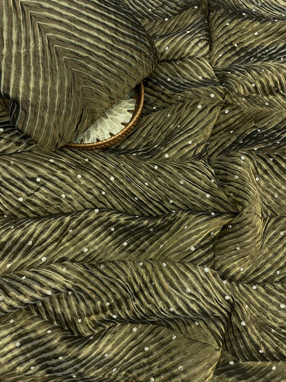Pure Banarasi Silk Tissue With Sibori Fabric Set