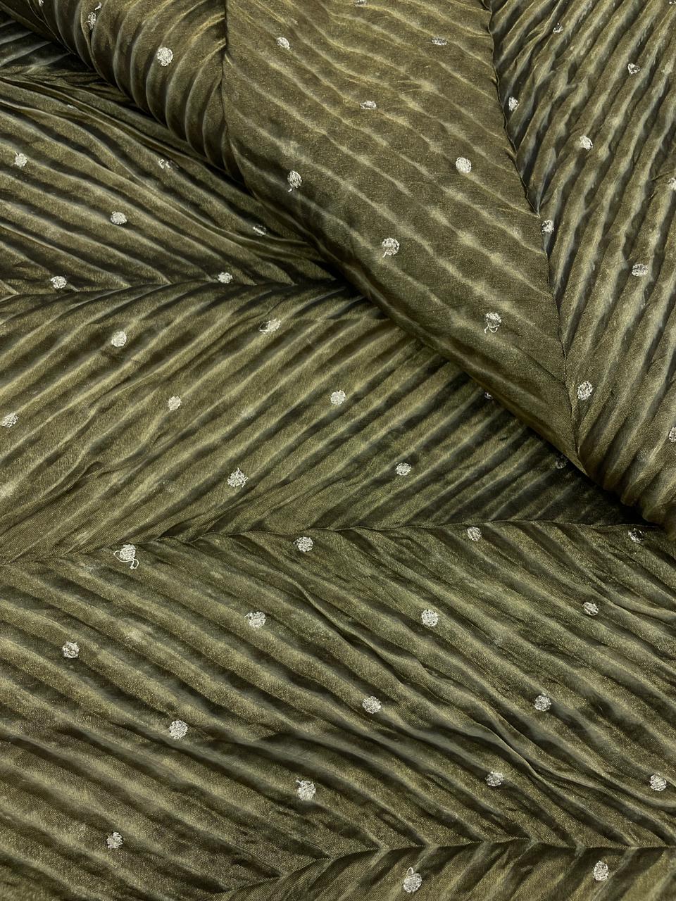 Pure Banarasi Silk Tissue With Sibori
