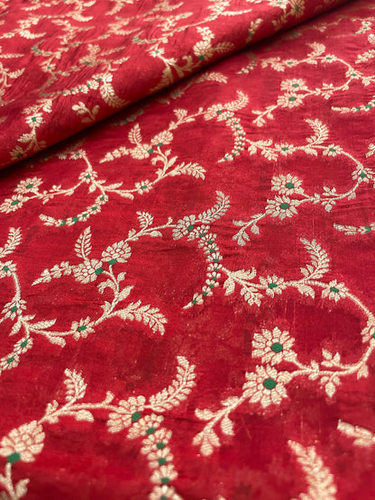 Pure Banarasi Katan Silk Zari With Meena