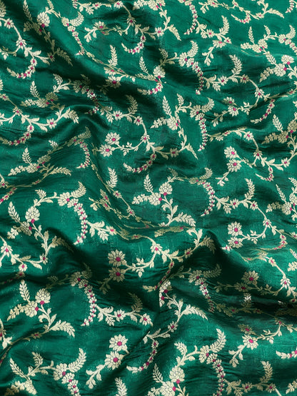 Pure Banarasi Katan Silk Zari With Meena
