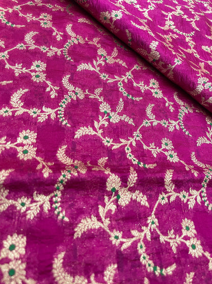 Pure Banarasi Katan Silk Zari With Meena