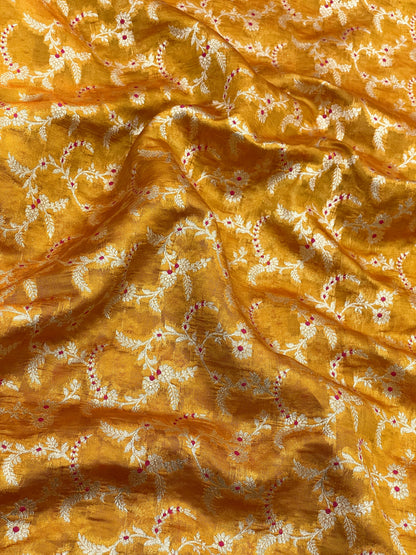 Pure Banarasi Katan Silk Zari With Meena