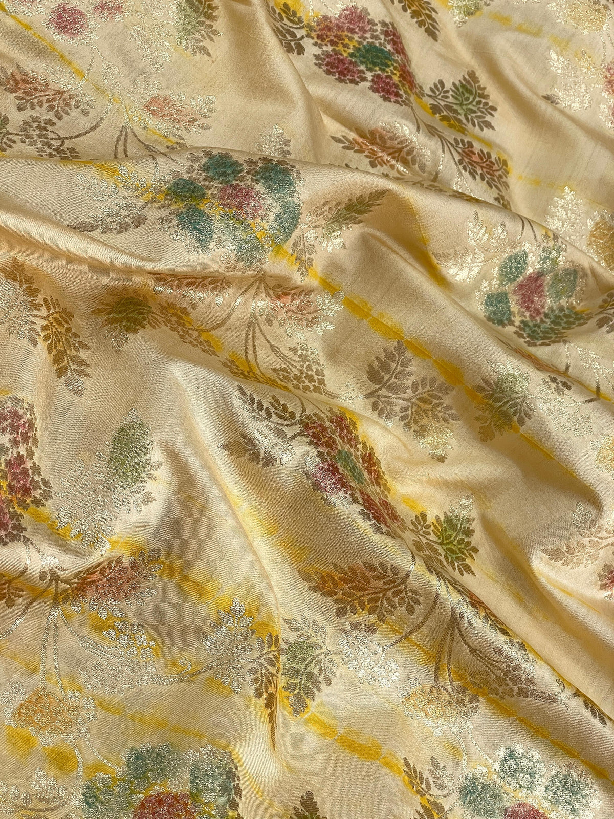 Banarasi Pure Silk Zari With Brush Paint and Sibori Dye