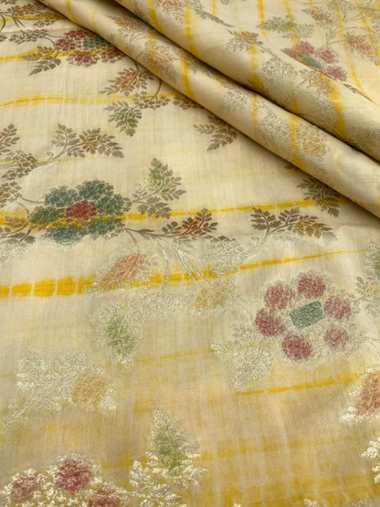 Banarasi Pure Silk Zari With Brush Paint and Sibori Dye