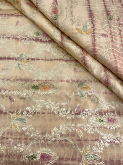 Banarasi Pure Silk Zari with Brush Paint & Shibori Dye