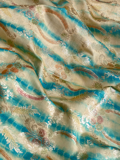 Banarasi Pure Silk Zari with Brush Paint & Shibori Dye
