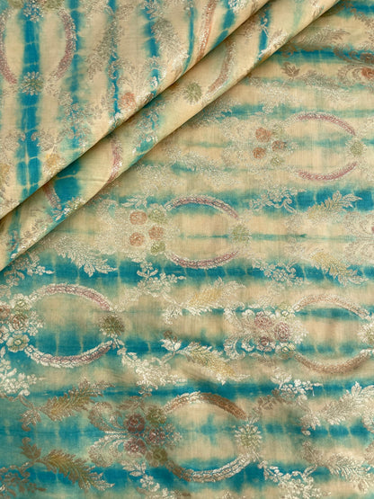 Banarasi Pure Silk Zari with Brush Paint & Shibori Dye