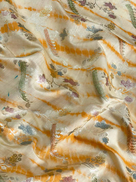 Banarasi Pure Silk Zari with Brush Paint & Shibori Dye