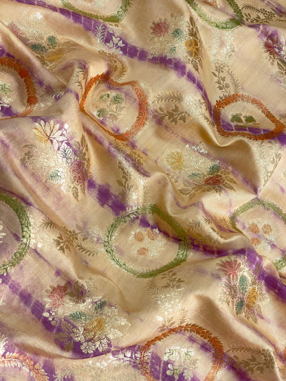 Banarasi Pure Silk Zari with Brush Paint & Shibori Dye