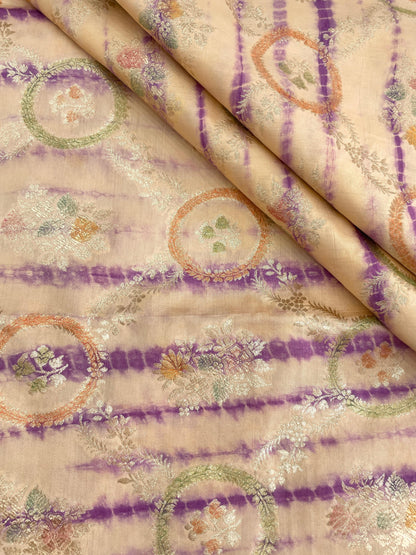 Banarasi Pure Silk Zari with Brush Paint & Shibori Dye
