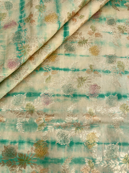 Banarasi Pure Silk Zari with Brush Paint & Shibori Dye