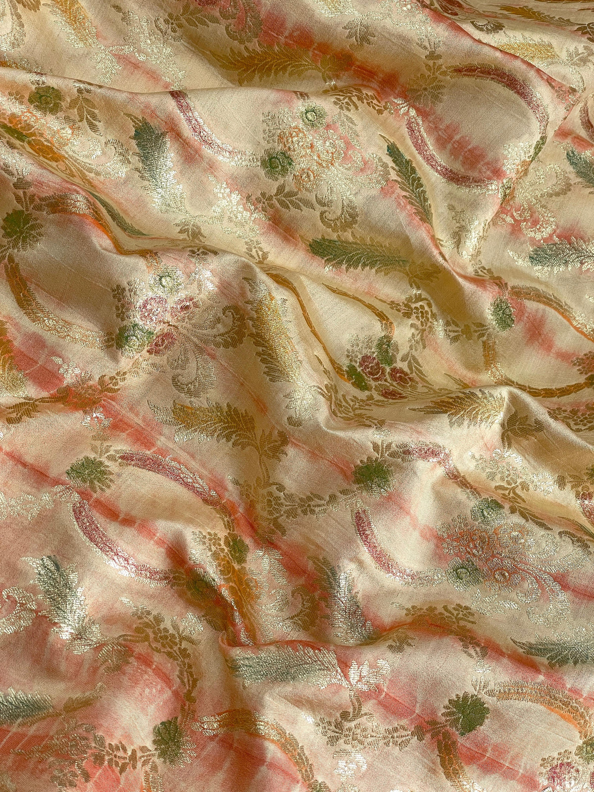 Banarasi Pure Silk Zari with Brush Paint & Shibori Dye