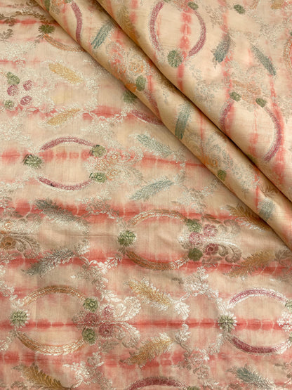 Banarasi Pure Silk Zari with Brush Paint & Shibori Dye