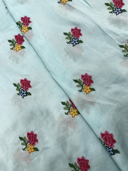 Mysore Silk Multithread Embroidery (44'inch)