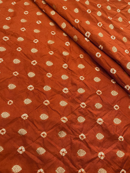 Banarasi Silk Zari Butti With Hand Bandhani(44'inch)