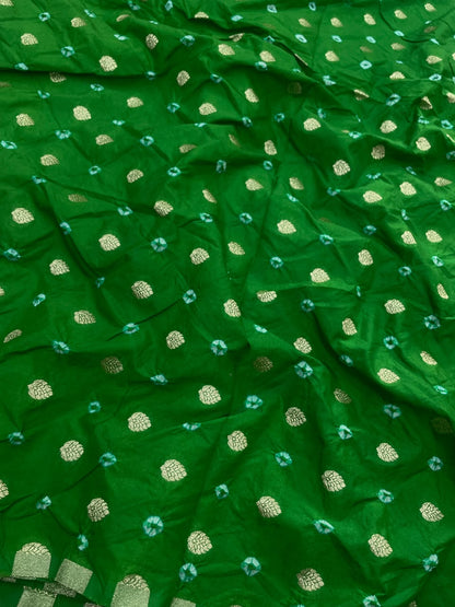 Banarasi Silk Zari Butti With Hand Bandhani(44'inch)
