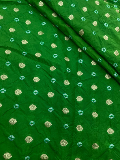Banarasi Silk Zari Butti With Hand Bandhani(44'inch)