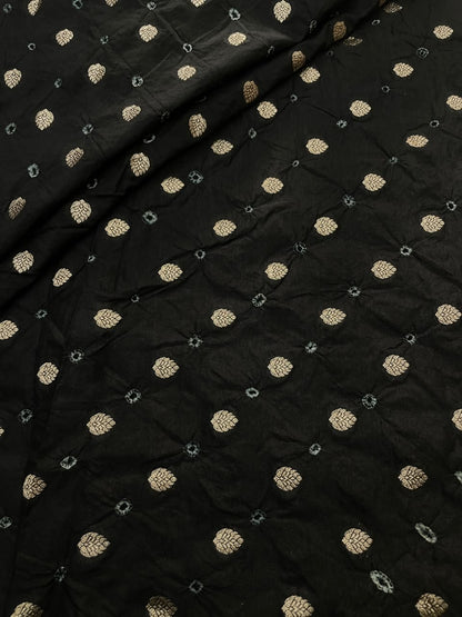 Banarasi Silk Zari Butti With Hand Bandhani(44'inch)