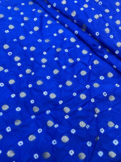 Banarasi Silk Zari Butti With Hand Bandhani(44'inch)