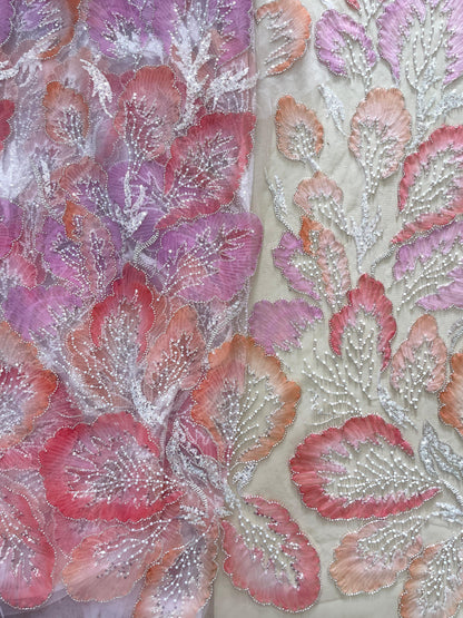 Net embroidery 3d beads 54"inch