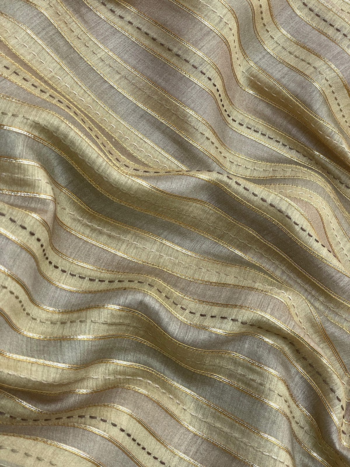 Banarasi Pure Munga Print With Hand Katha Embroidery