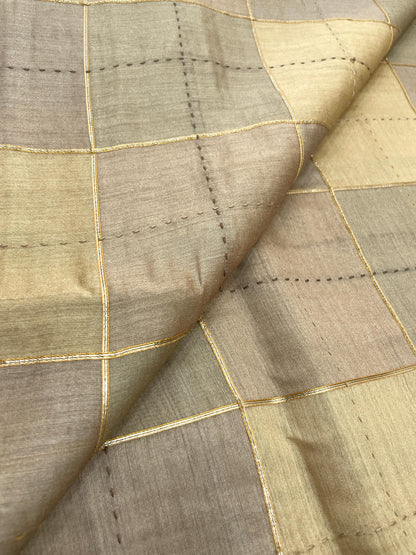 Banarasi Pure Munga Print With Hand Katha Embroidery